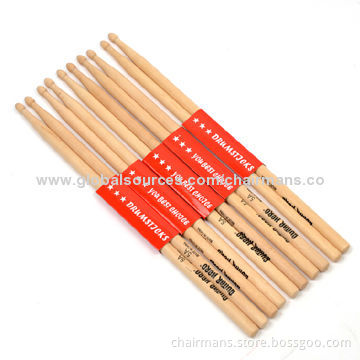 Maple Wooden Drumsticks, 5A/5B/7A, 16-inch Length